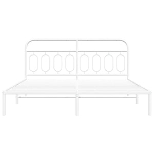 Giroletto con Testiera Metallo Bianco 180x200 cm 377170