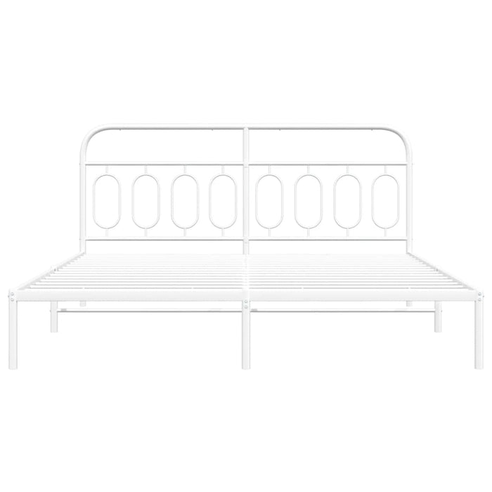 Giroletto con Testiera Metallo Bianco 183x213 cm 377171