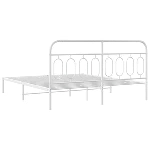 Giroletto con Testiera Metallo Bianco 183x213 cm 377171