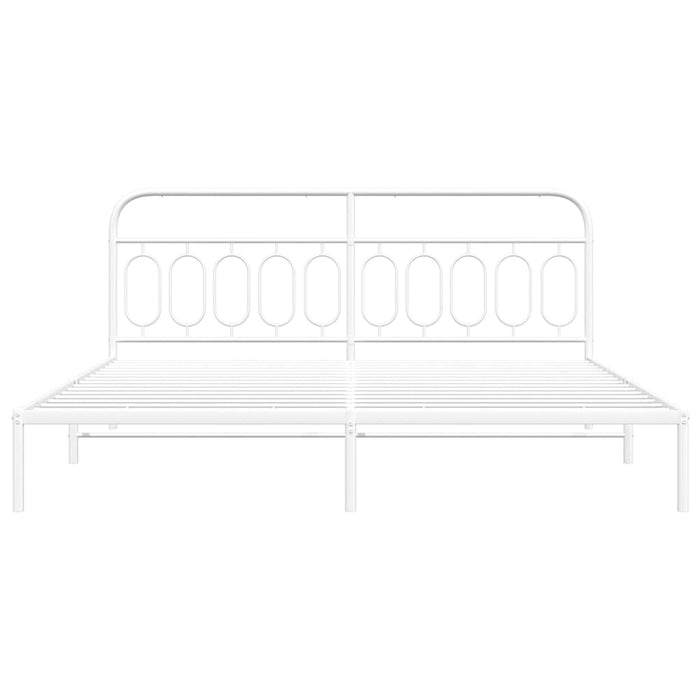 Giroletto con Testiera Metallo Bianco 200x200 cm 377173