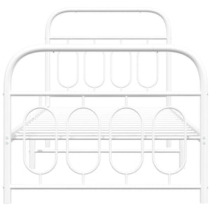 Giroletto con Testiera e Pediera Metallo Bianco 80x200 cm