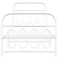 Giroletto con Testiera e Pediera Metallo Bianco 80x200 cm 377175