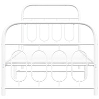 Giroletto con Testiera e Pediera Metallo Bianco 90x200 cm