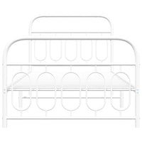 Giroletto con Testiera e Pediera Metallo Bianco 100x190 cm 377178