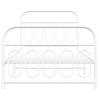 Giroletto con Testiera e Pediera Metallo Bianco 107x203 cm