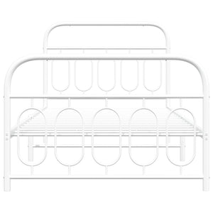 Giroletto con Testiera e Pediera Metallo Bianco 107x203 cm