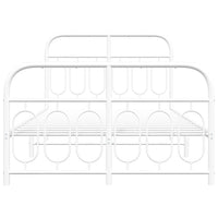 Giroletto con Testiera e Pediera Metallo Bianco 120x200 cm 377182