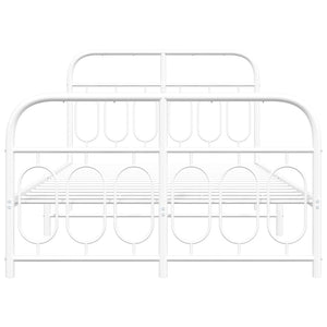 Giroletto con Testiera e Pediera Metallo Bianco 120x200 cm 377182