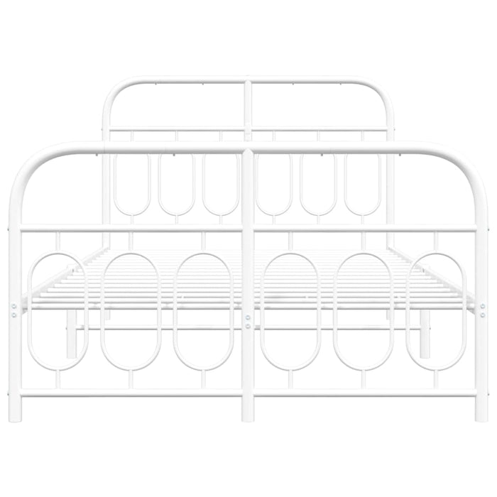 Giroletto con Testiera e Pediera Metallo Bianco 120x200 cm 377182