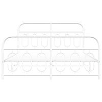 Giroletto con Testiera e Pediera Metallo Bianco 135x190 cm 377183