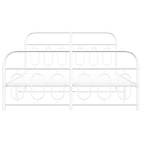 Giroletto con Testiera e Pediera Metallo Bianco 140x200 cm 377185