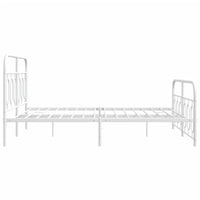 Giroletto con Testiera e Pediera Metallo Bianco 140x200 cm 377185