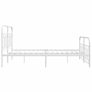 Giroletto con Testiera e Pediera Metallo Bianco 140x200 cm 377185