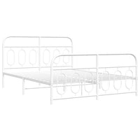 Giroletto con Testiera e Pediera Metallo Bianco 150x200 cm 377186