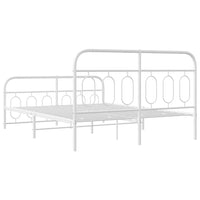 Giroletto con Testiera e Pediera Metallo Bianco 150x200 cm 377186