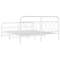 Giroletto con Testiera e Pediera-Struttura Letto Metallo Bianco 180x200 cm 907006