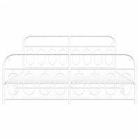 Giroletto con Testiera e Pediera Metallo Bianco 183x213 cm 377189