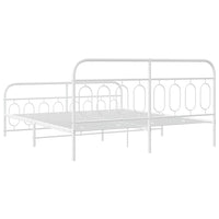 Giroletto con Testiera e Pediera Metallo Bianco 193x203 cm 377190