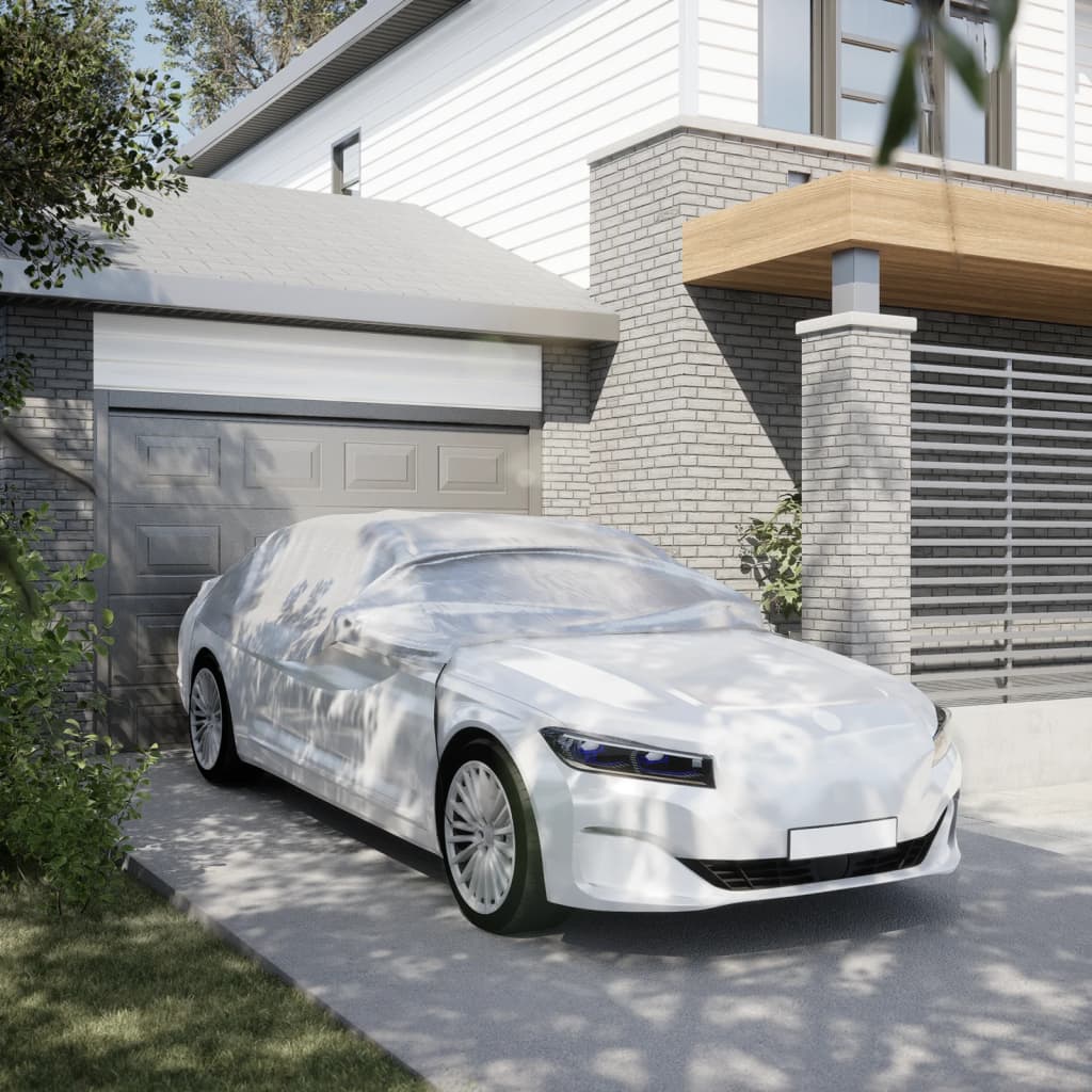 Mezza Copertura Auto con Ganci Argento XL 4008935