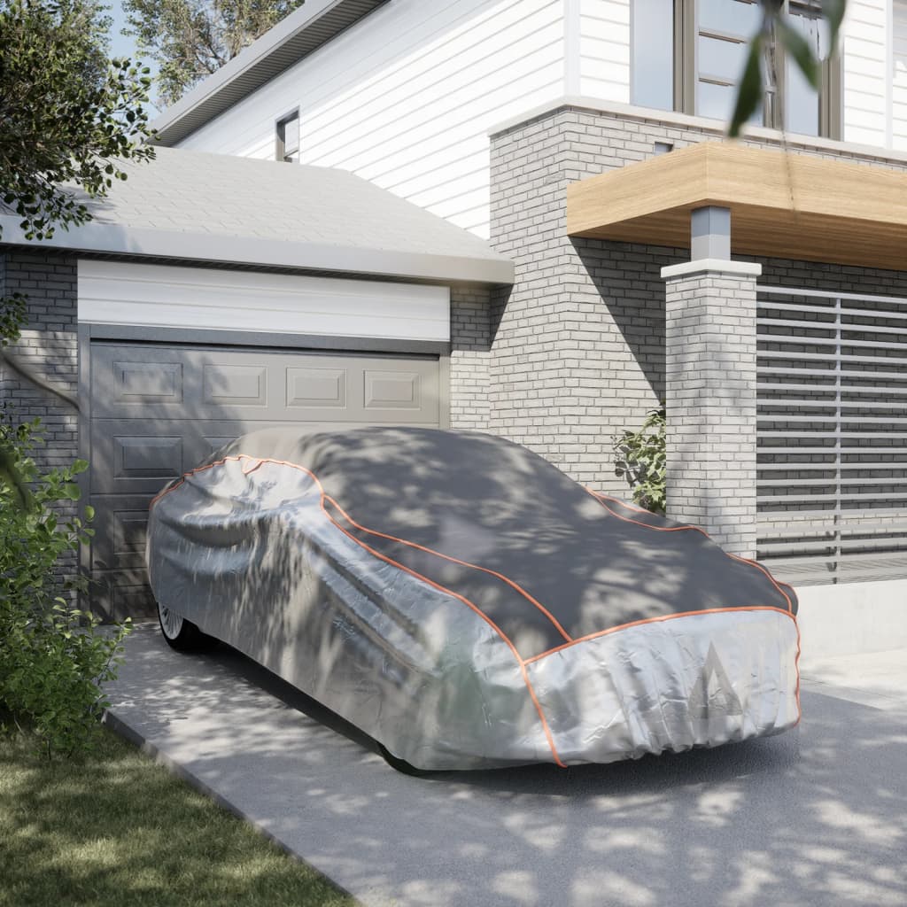 vidaXL Telo Copriauto per Berlina Antigrandine XXL Grigio e Argento