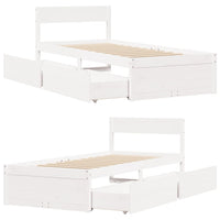 Giroletto senza Materasso Bianco 100x200 cm Legno Massello Pino