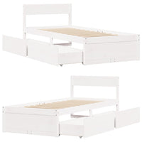 Letto senza Materasso Bianco 90x190 cm in Legno Massello Pino 846805