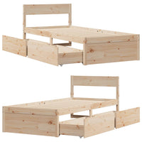 Letto senza Materasso 75x190 cm in Legno Massello Pino 846807