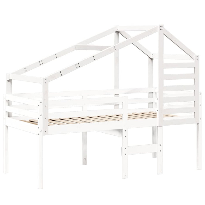 Tetto per Letto Bambini Bianco 198x87x113cm Legno Massello Pino