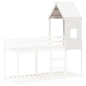 Tetto per Letto Bambini Bianco 60x99x139,5 Legno Massello Pino 846889
