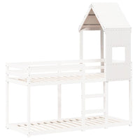 vidaXL Tetto per Letto Bambini Bianco 55x99x139,5 Legno Massello Pino