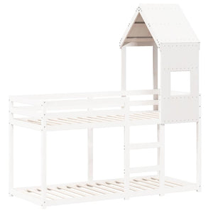 vidaXL Tetto per Letto Bambini Bianco 55x99x139,5 Legno Massello Pino