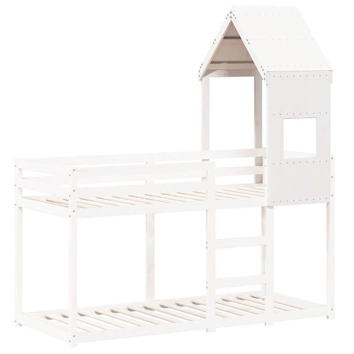 vidaXL Tetto per Letto Bambini Bianco 55x99x139,5 Legno Massello Pino