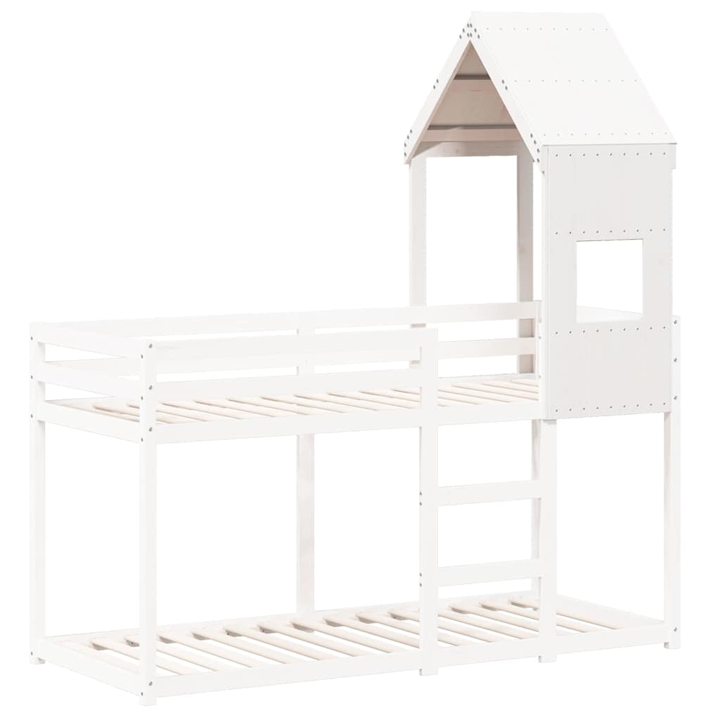 Tetto per Letto Bambini Bianco 55x99x139,5 Legno Massello Pino 846892