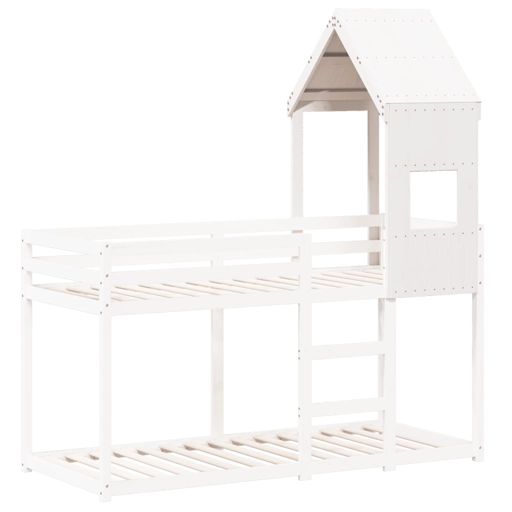Tetto per Letto Bambini Bianco 60x89x134,5 Legno Massello Pino