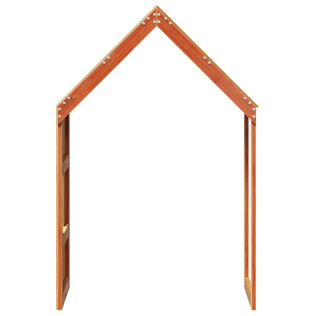 Tetto Letto Bambini Marrone Cera 55x84x132 Legno Massello Pino 846896