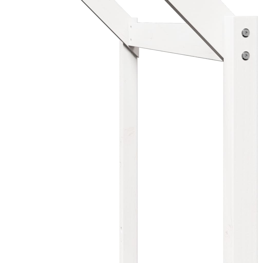 Tetto Letto Bambini Bianco 213x85,5x144,5cm Legno Massello Pino