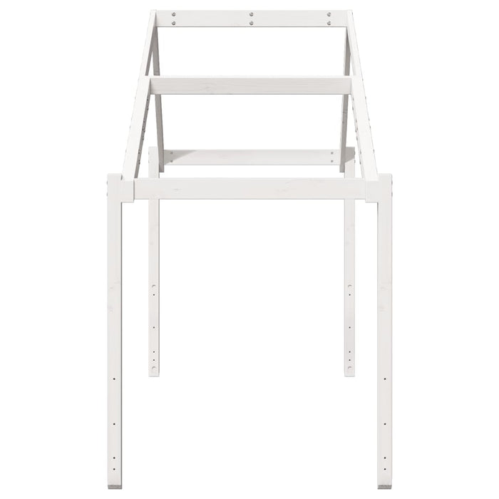 Tetto Letto Bambini Bianco 203x80,5x142 cm Legno Massello Pino