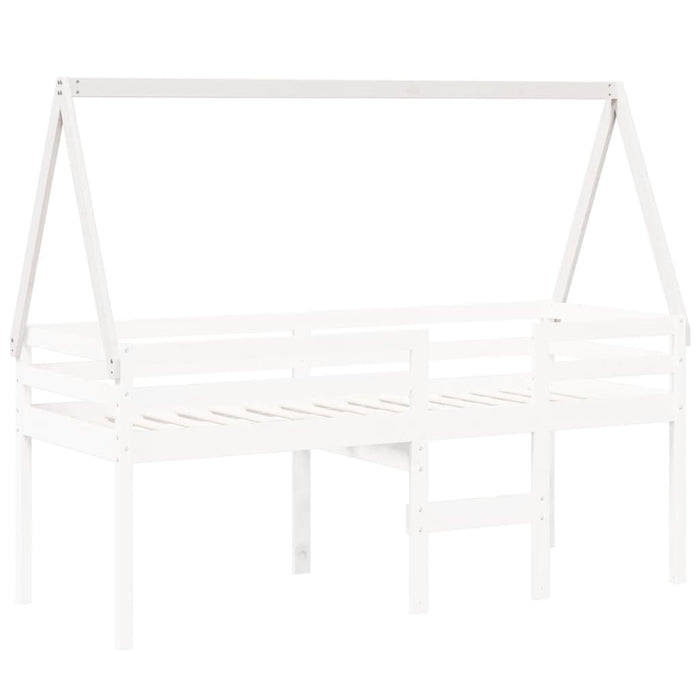 Tetto Letto Bambini Bianco 199x80,5x88 cm Legno Massello Pino 846956