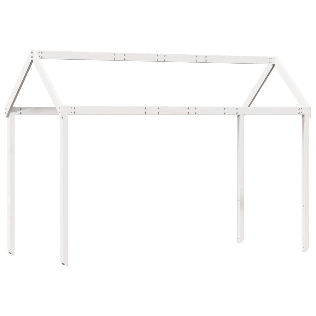 Tetto Letto Bambini Bianco 217x95,5x159 cm Legno Massello Pino