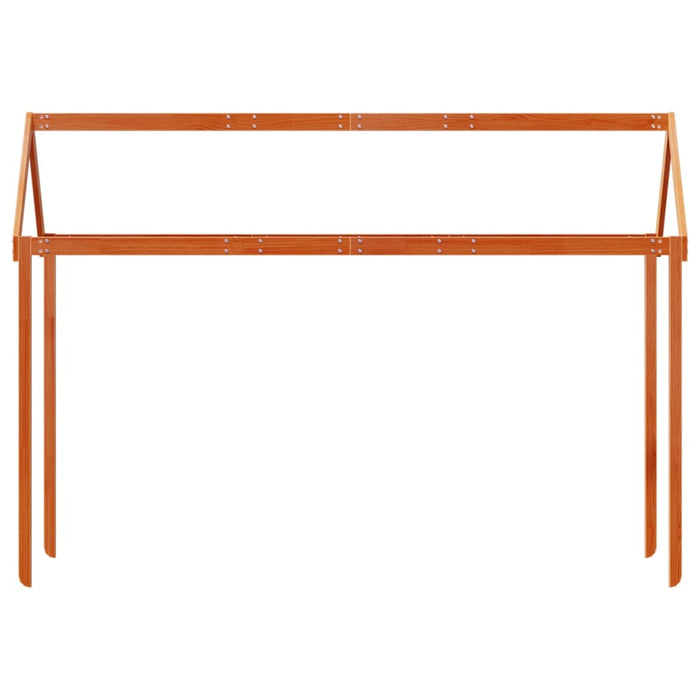 Tetto Letto Bambini Marrone Cera 217x95,5x159 cm Massello Pino