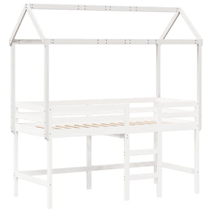 Tetto Letto Bambini Bianco 217x85,5x154 cm Legno Massello Pino