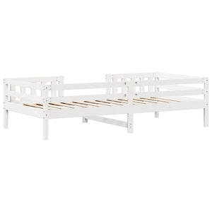 Giroletto senza Materasso Bianco 100x200 cm Legno Massello Pino 846971