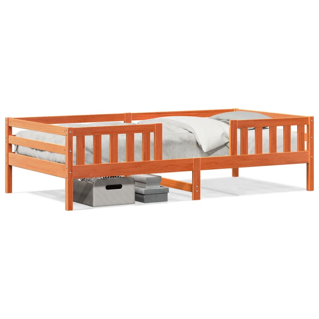 Letto senza Materasso Marrone Cera 90x200 cm Legno di Pino 846975