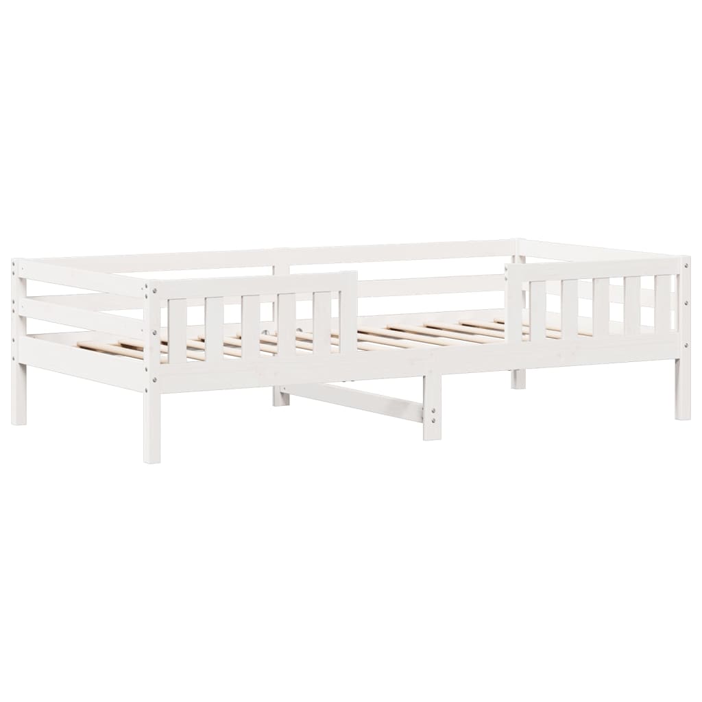 Letto senza Materasso Bianco 90x190 cm in Legno Massello Pino 846980