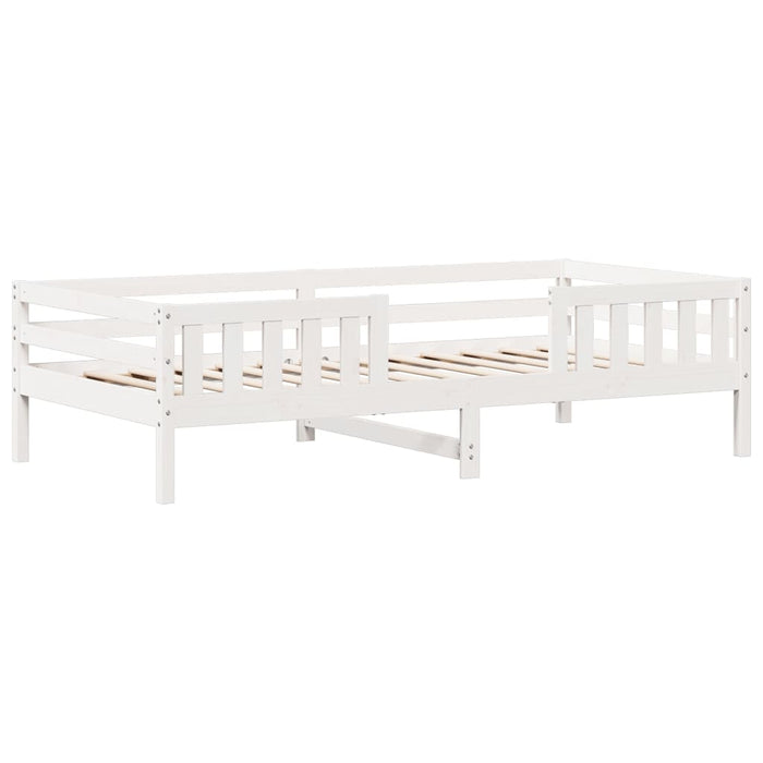 Letto senza Materasso Bianco 90x190 cm in Legno Massello Pino 846980