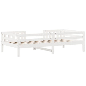Letto senza Materasso Bianco 90x190 cm in Legno Massello Pino 846980
