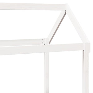 Tetto Letto Bambini Bianco 108x70x176,5 cm Legno Massello Pino