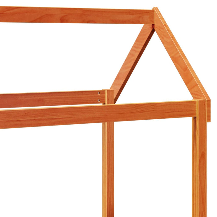 Tetto Letto Bambini Marrone Cera 108x70x176,5 cm Massello Pino