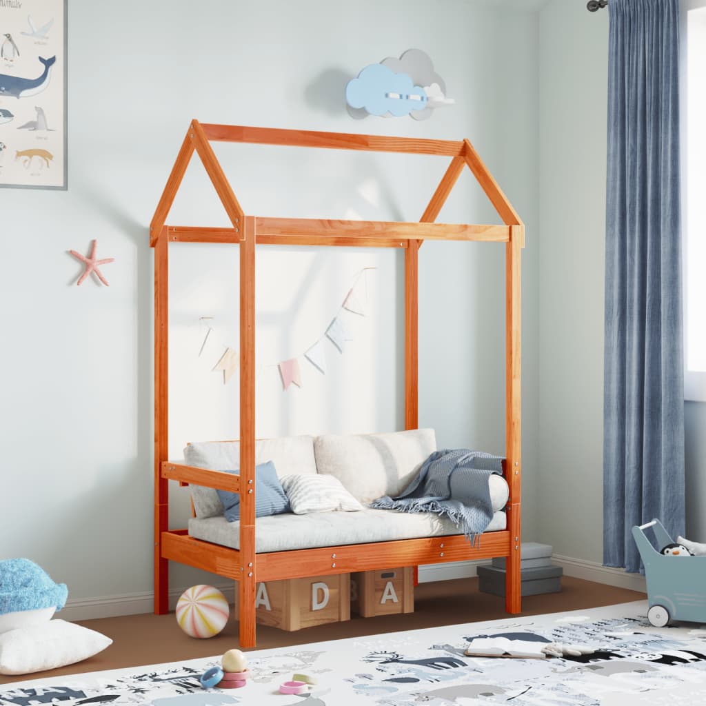 Panca con Tetto Marrone Cera 117,5x70x176,5 cm in Legno di Pino 846996