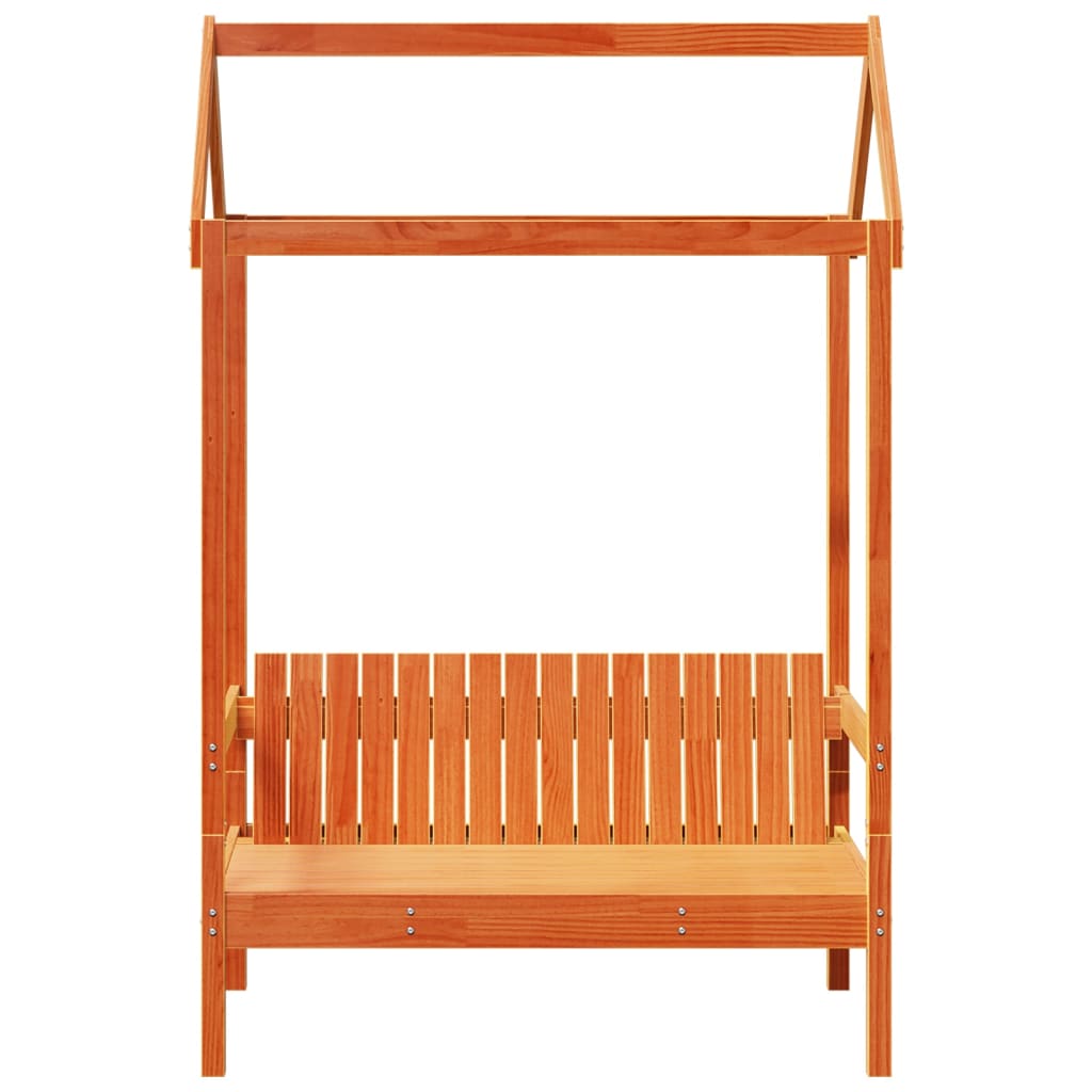 Panca con Tetto Marrone Cera 117,5x70x176,5 cm in Legno di Pino 846996